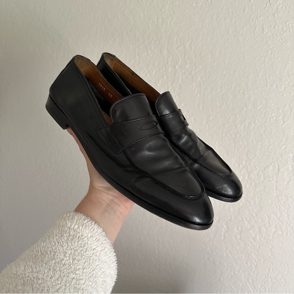 Doucal's Black Smooth Leather Slip On Loafers - Picture 2 of 12